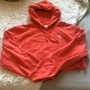 Peach Champion Reverse Weave Crop